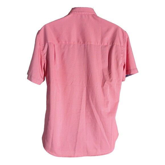 NICK GRAHAM Men's Short Sleeve Button Down Stretch Modern Fit Pink Shirt Medium - Picture 3 of 6